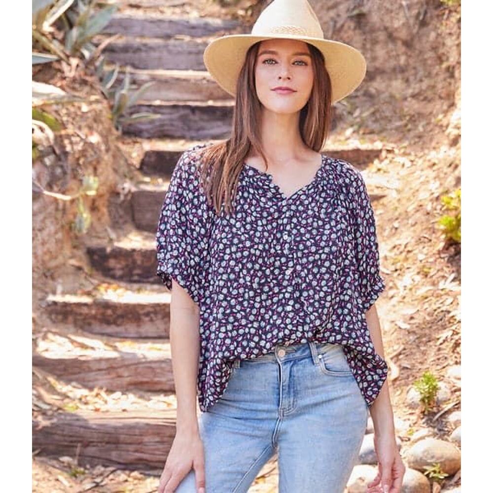 Karen Kane Short Sleeve Peasant Top Size‎ Small